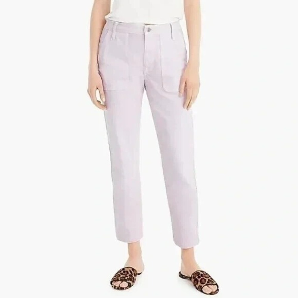 NWOT J Crew High Rise Waist Straight Crop Utility Denim Jeans sz 26 L6929 Purple